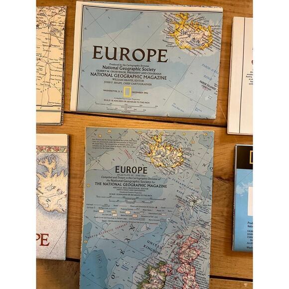 Lot of 6 Vintage National Geographic Maps/Posters Europe. History. Celtic Europe - Picture 3 of 4